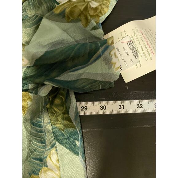 Vintage Hilo Hattie Mens Hawaiian Shirt 3XL Green Tropical Leaf Rayon 90s NWT - Picture 6 of 8